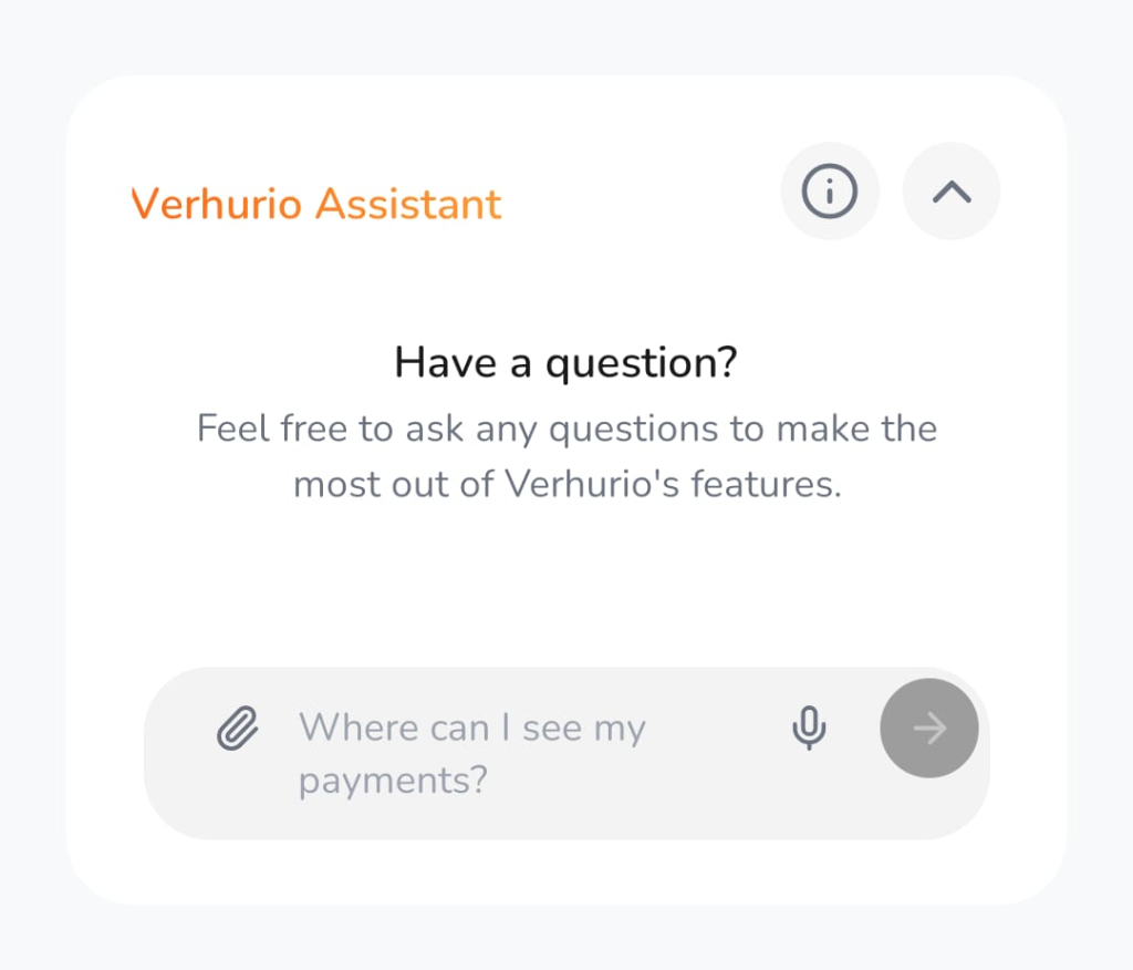 Verhurio Assistant Question and Voice Prompt Widget