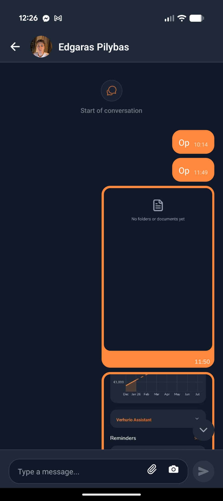 Messaging App Screen