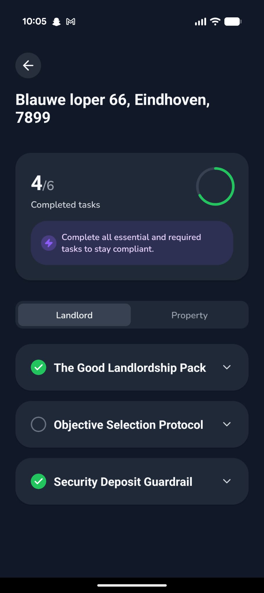 Legal Compliance App Screen