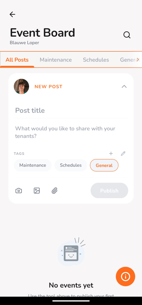 Building Event Board App Screenshot (Light)