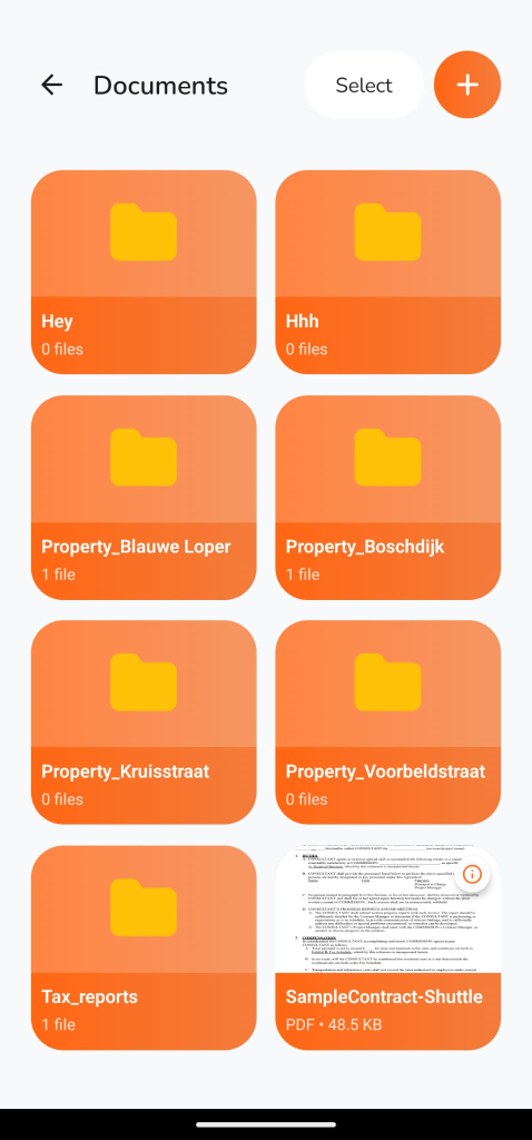 Secure Document Vault App Screenshot (Light)
