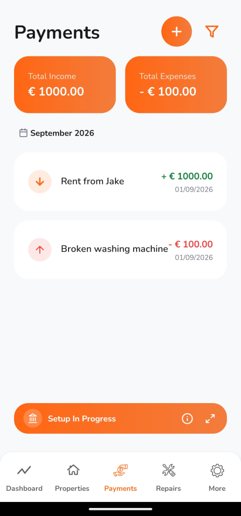 Finance & Payments App Screenshot (Light)
