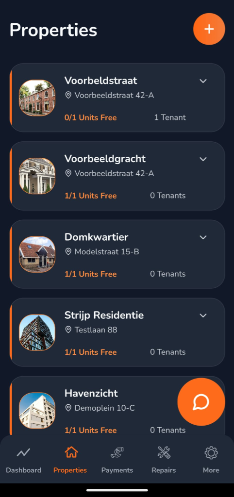 Verhurio Portfolio Overview Screen (Dark)