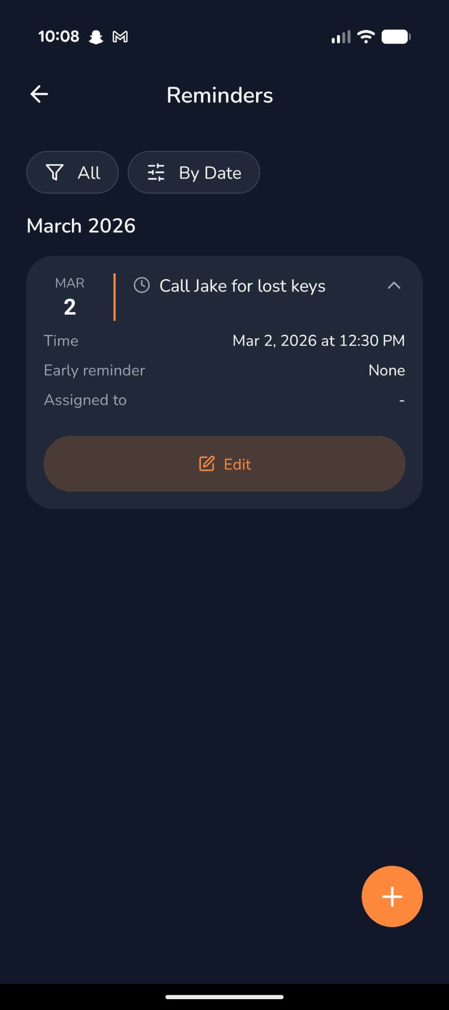 Notes & Reminders App Screen