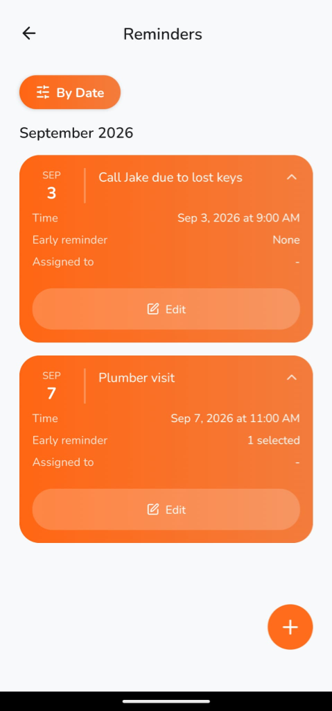 Notes & Reminders App Screenshot (Light)