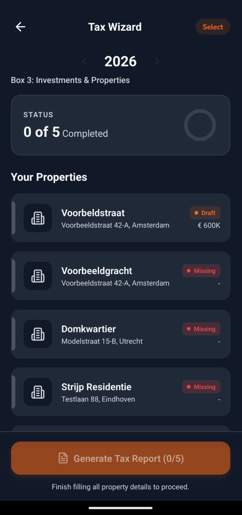 Verhurio Tax Assistant Overview (Dark)